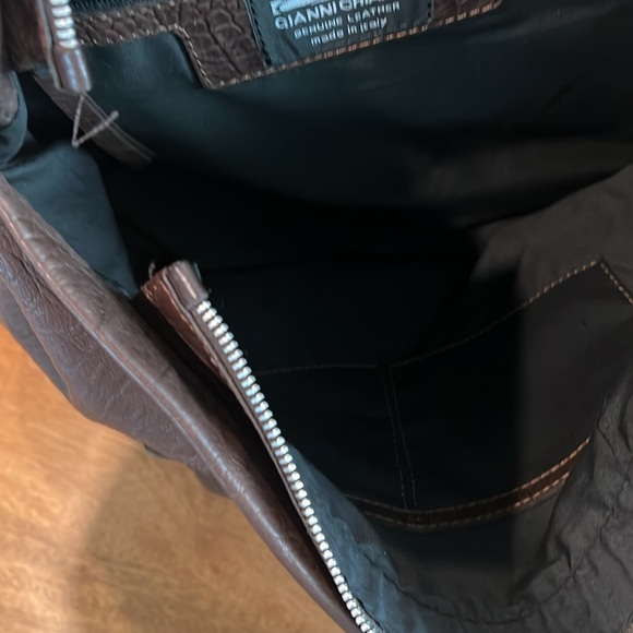 GIANNI CHIARINI Brown Croc Embossed Leather Hobo Handbag - Picture 12 of 14